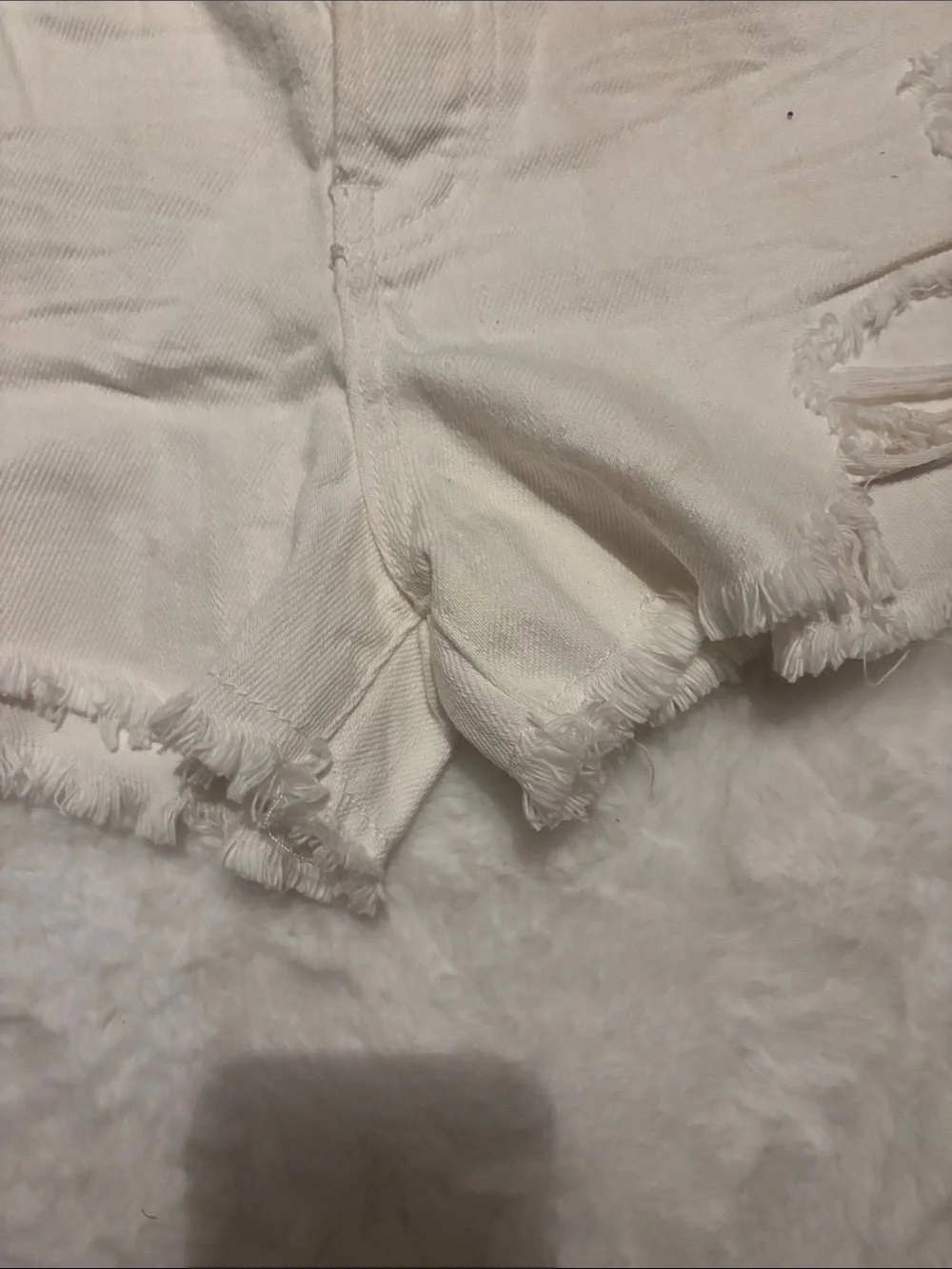 We The Free White Distressed Denim Cutoff Shorts